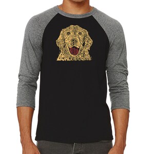 Men&#39;s Raglan Baseball Word Art T-shirt - Dog