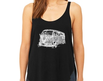 Women's Premium Word Art Flowy Tank Top - THE 70'S