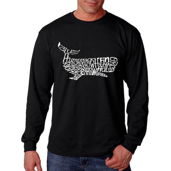 Men's Long Sleeve T-shirt Humpback Whale Created Out of Different