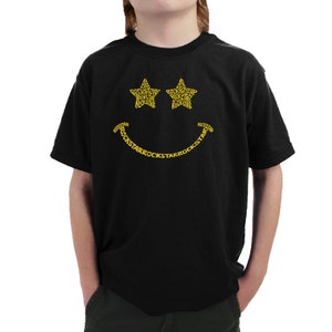 Boy&#39;s Word Art T-shirt -  Rockstar Smiley