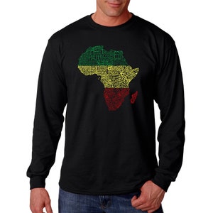 LA Pop Art Men&#39;s Word Art Long Sleeve T-shirt - Countries in Africa