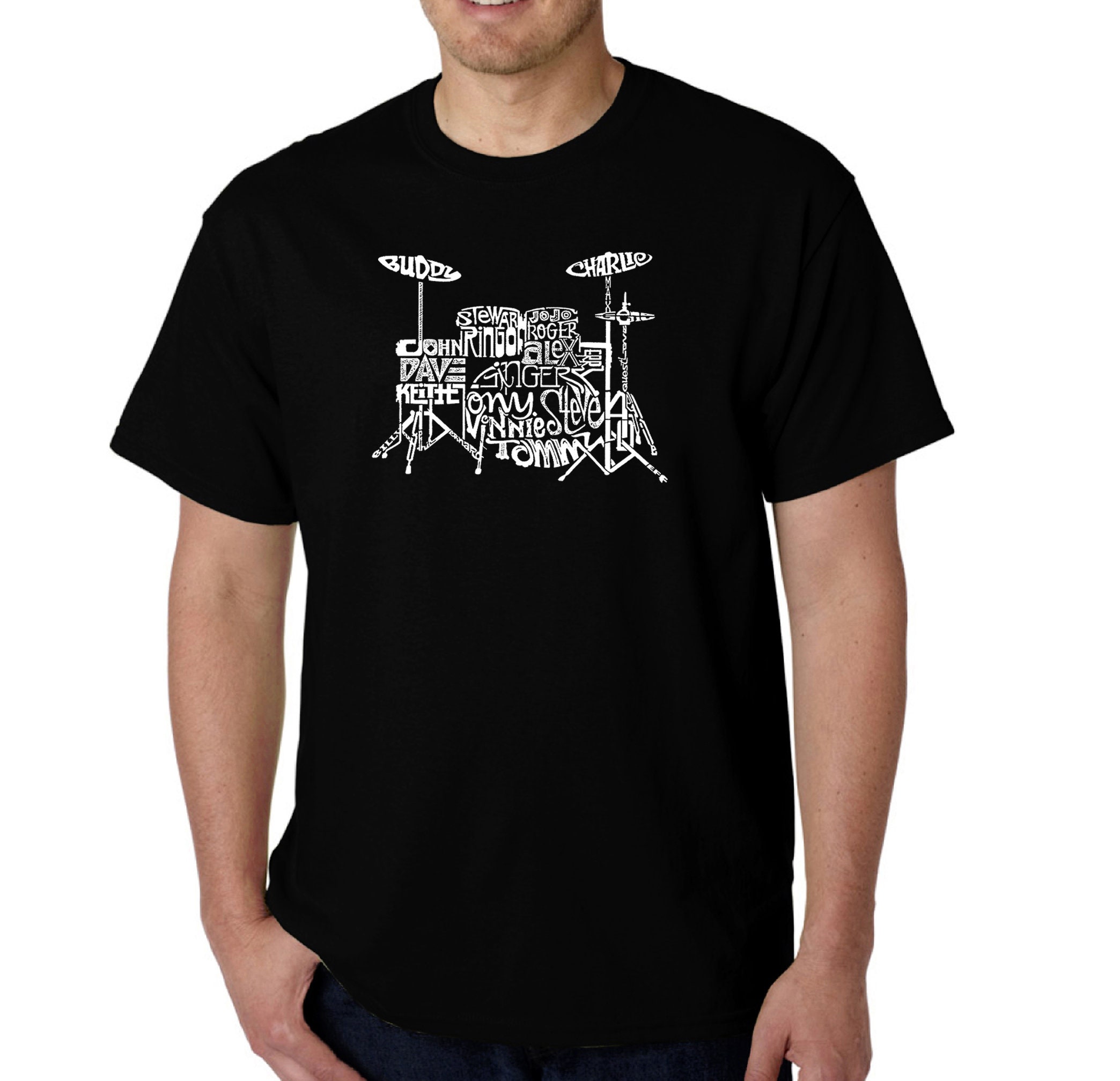 Men's Word Art T-shirt - Drums - Etsy