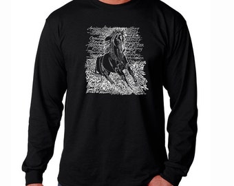 Men's Long Sleeve T-shirt - Created Using Popular Horse Breeds