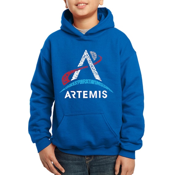 Boy s Word Art Hooded Sweatshirt NASA Artemis Logo Etsy