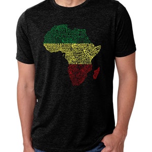 LA Pop Art Men&#39;s Premium Blend Word Art T-shirt - Countries in Africa