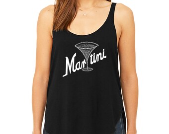 Women's Premium Word Art Flowy Tank Top - Martini