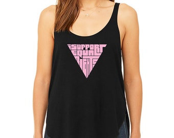 Women's Premium Word Art Flowy Tank Top - I Support Equal Rights