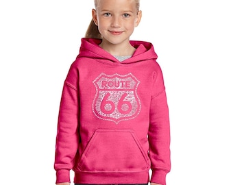 Girl's Hooded Sweatshirt - Route 66 - Get Your Kicks