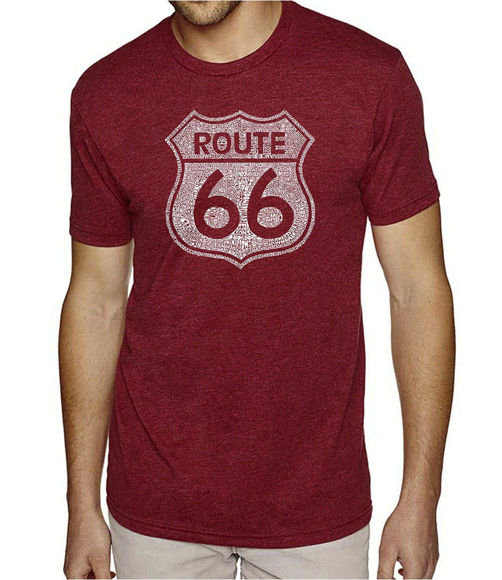 T-shirt Route 66 Homme Gris Taille S - Imprimé Graphique Moto Et Voitures