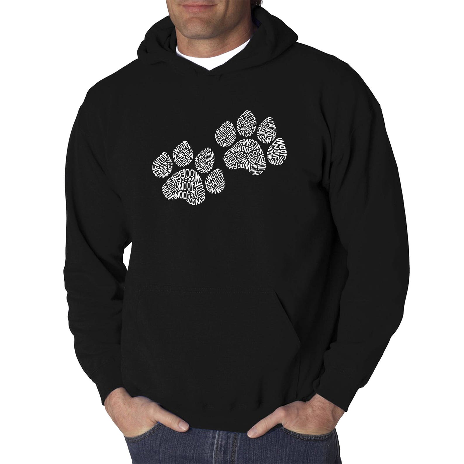 Men's Hooded Sweatshirt Dog Paw Prints Created Out of Etsy