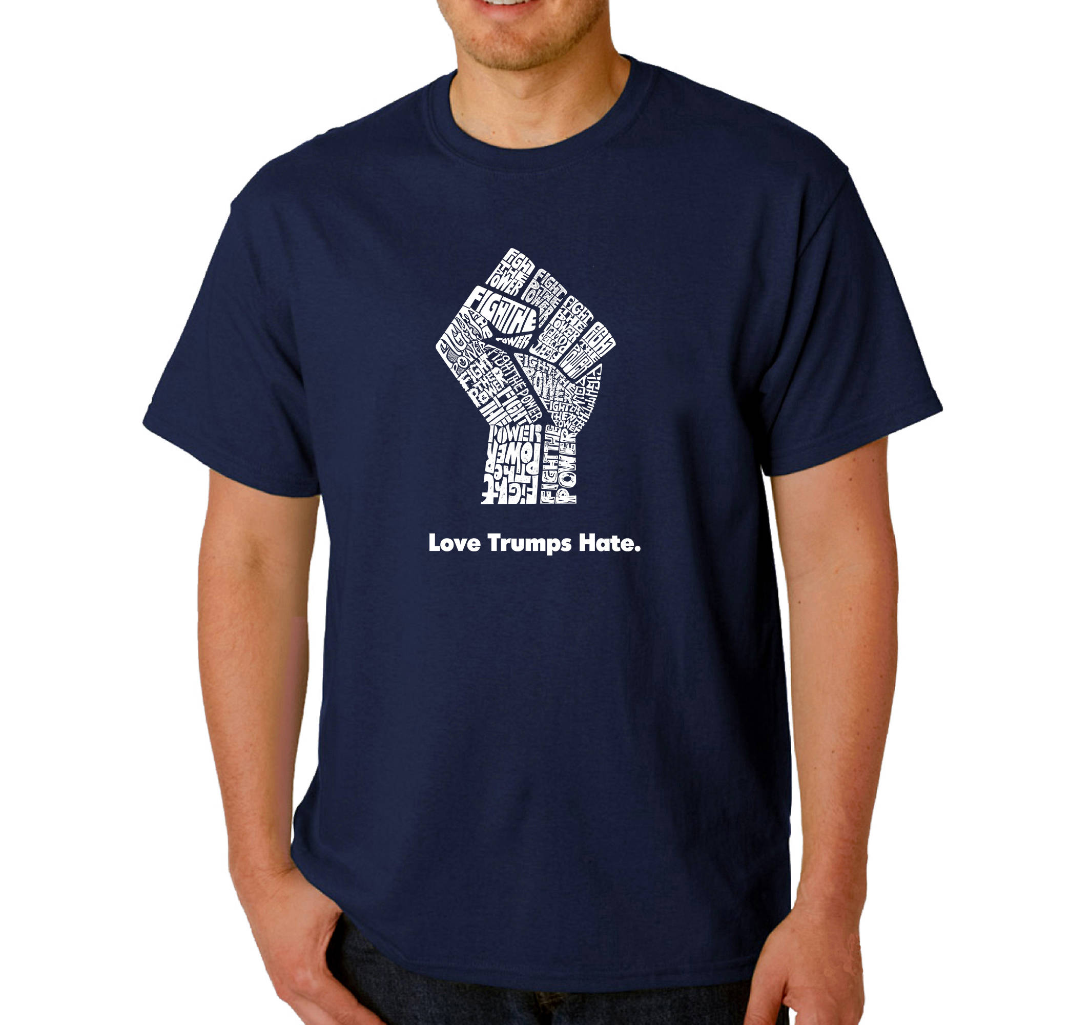 希少テストプレス S-WORD FIGHT FOR YOUR RIGHT Men's T-shirt - Created Using the Words Fight the Power and Love