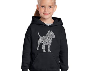 Girl's Hooded Sweatshirt - Created using the Words “Pit Bull”