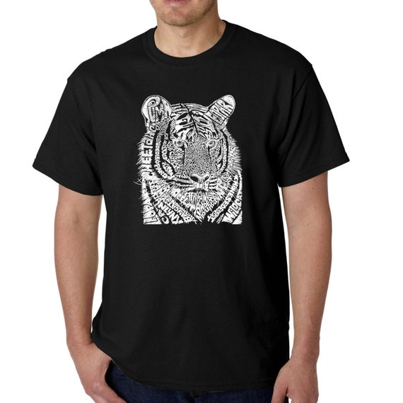 Men's T-shirt Word Art Big Cats | Etsy