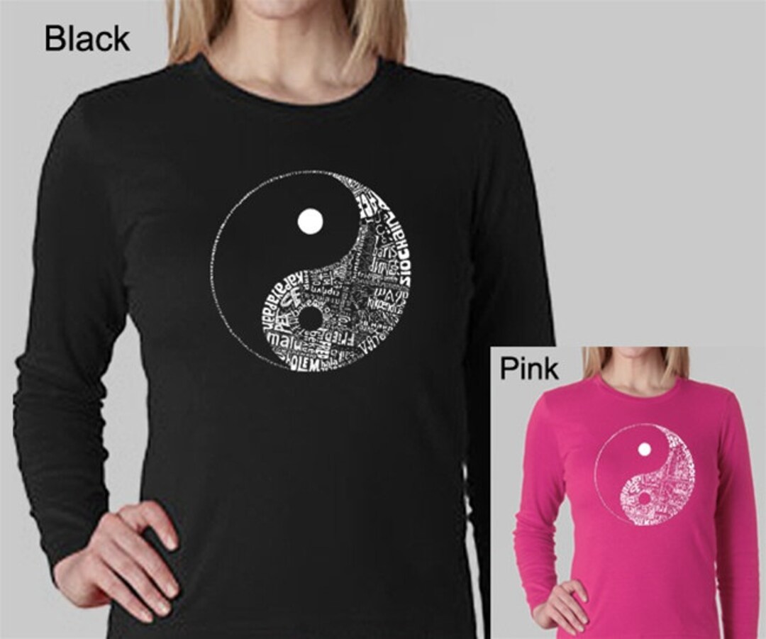 Women's Long Sleeve - Created Using the Word PEACE in 77 Different