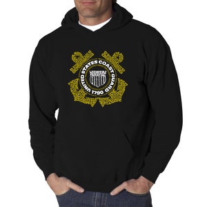Men&#39;s Word Art Hooded Sweatshirt - Coast Guard