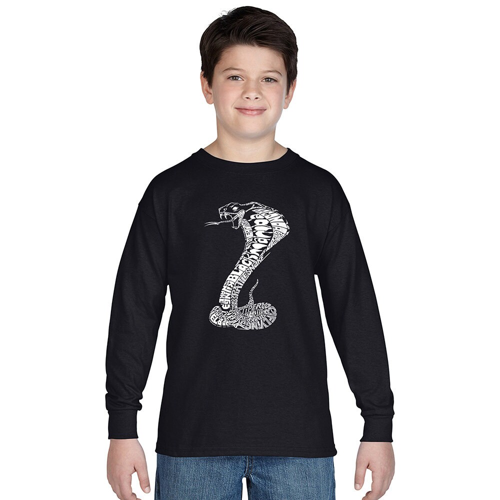 Boy's Long Sleeve T-shirt - Cobra Created Out of Popular Snake