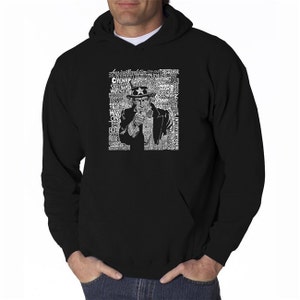 Men's Hooded Sweatshirt - Uncle Sam - Created using every major U.S. Conflict