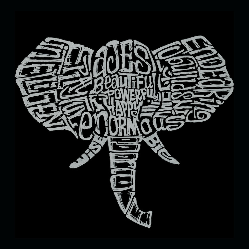 Small Word Art Tote Bag Tusks
