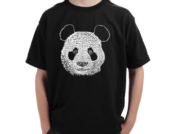 WARMSHOP Clothing Set for 2-6 Years Boys Short Sleeve Cotton Cute Panda Print Tops T-Shirt+Grid Pants