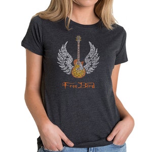 Women's Premium Blend Word Art T-shirt - Lyrics To Freebird