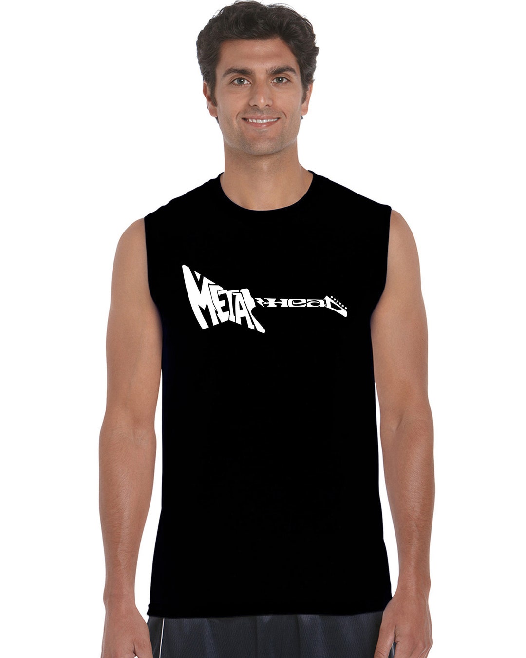 Men's Word Art Sleeveless T-shirt Metal Head - Etsy