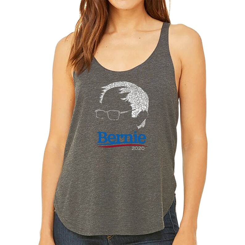 Bernie Sanders 2020 Women/'s Premium Word Art Flowy Tank Top