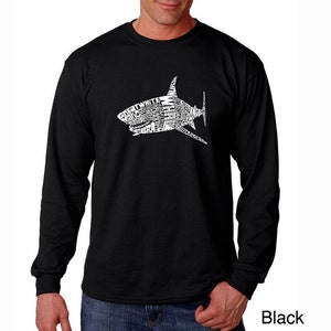 Men&#39;s Long Sleeve T-shirt - Created using popular species of Shark Species of Shark