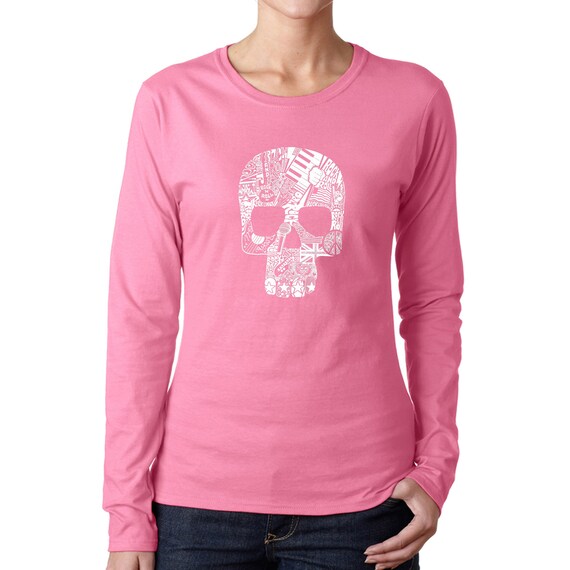 LA Pop Art Women's Word Art Long Sleeve T-shirt - Rock N
