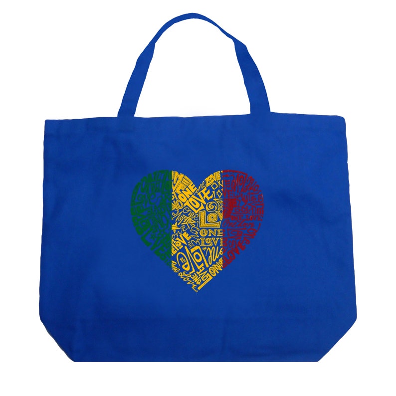 Large Tote Bag Created using the Words One Love Heart image 5