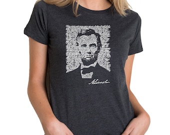 Women's Premium Blend Word Art T-shirt - Abraham Lincoln - Gettysburg Address