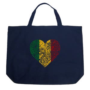 Large Tote Bag Created using the Words One Love Heart image 4