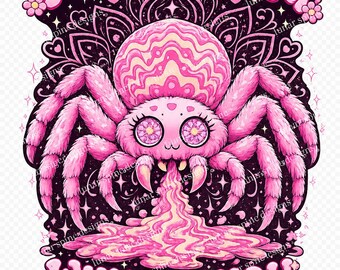 Eff You See Kay Why Oh You Pink Spider Sticker | Cute Creepy Spider Decal | Funny Gothic Kawaii Sticker | Dark Humor Waterproof
