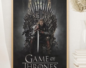 Game Of Thrones Poster | Fantasy TV Show Wall Art | Medieval Dragon Print | Dark Kingdom Decor Poster
