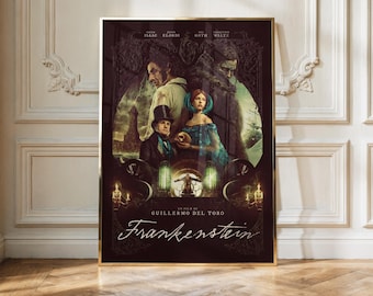 Pôster do Frankenstein | Arte de parede de terror gótico | Impressão de monstro clássico | Decoração vintage de Halloween | Pôster Dark Academia