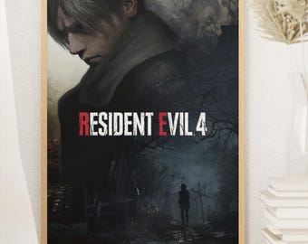 Pôster de Resident Evil | Arte de parede de jogo de terror e sobrevivência | Impressão de apocalipse zumbi | Decoração sombria para jogos | Pôster de risco biológico