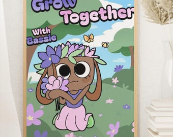 Bassie Dandy’s World Poster | Roblox Horror Game Wall Art | Cute Creepy Character Print | Gamer Room Decor