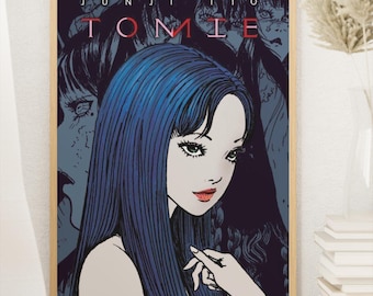 Pôster de Junji Ito Tomie | Arte de parede em estilo mangá de terror | Impressão de anime japonês | Decoração gótica sombria | Pôster com estética assustadora