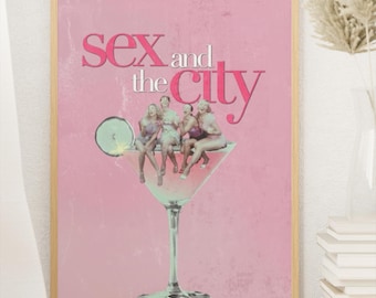 Pôster de Sex and the City | Arte de parede com Carrie Bradshaw | Impressão de série de moda | Decoração glamourosa de Nova York | Pôster para apartamento chique
