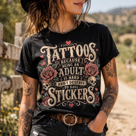 Tattoo Lover PNG, Funny Adulting Shirt Design,Retro Tattoo Flash PNG,Sarcastic Quote Graphic,Gothic Coquette PNG, Vintage Western Tee Design