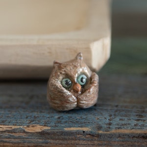 Owl Figurine Miniature Statue Tiny Figurine Owl Decor Gift Present for Mom Cute Owl Figure Clay Collectible Owl Home Decor Barn Owl Hoot