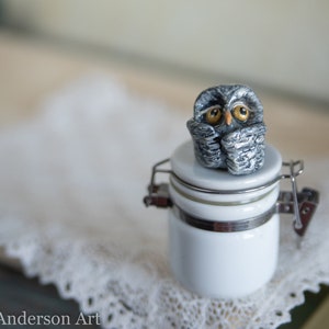 Owl Clay Figurine Miniature Statue Tiny Figurine Owl Decor Gift Wise Owl Cute Figure Collectible Owl Home Decor Barn Owl Fairy Garden