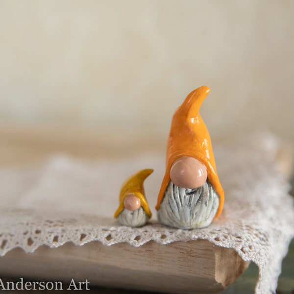 Housewarming gift Miniature gnome clay itty bitty gnome tiny gnome gift for her gift for mom little figurine gnome clay gnome lover