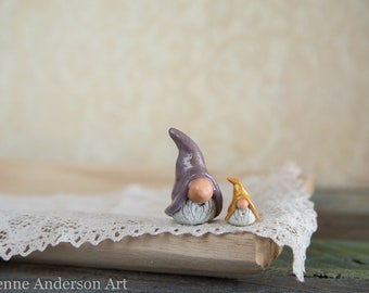 Fairy garden gnome Miniature gnome itty bitty gnome tiny gnome gift for her gift for mom present little figurine gnome clay gnome