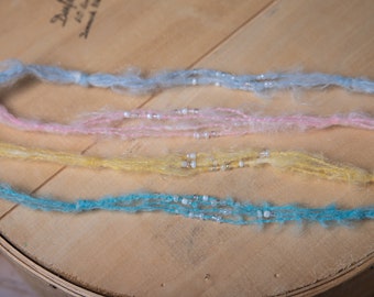 3 Strand Dainty Pearl Beaded Mohair Photography Prop Newborn tieback headband Baby Infant Delicate Prop Accessory Halo