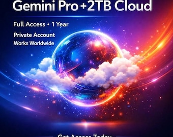 Gemini Pro Subscription – 12 Months, 2TB Cloud Storage, Private Access