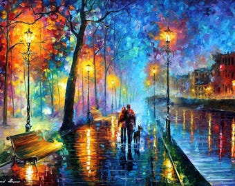 MELODY OF NIGHT - Hand painted oil on canvas by Leonid Afremov Gallery