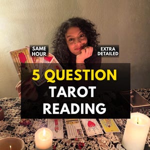 即日対応タロット占い（5問）：恋愛、キャリア、人生に関する洞察、個別アドバイス、詳細な回答