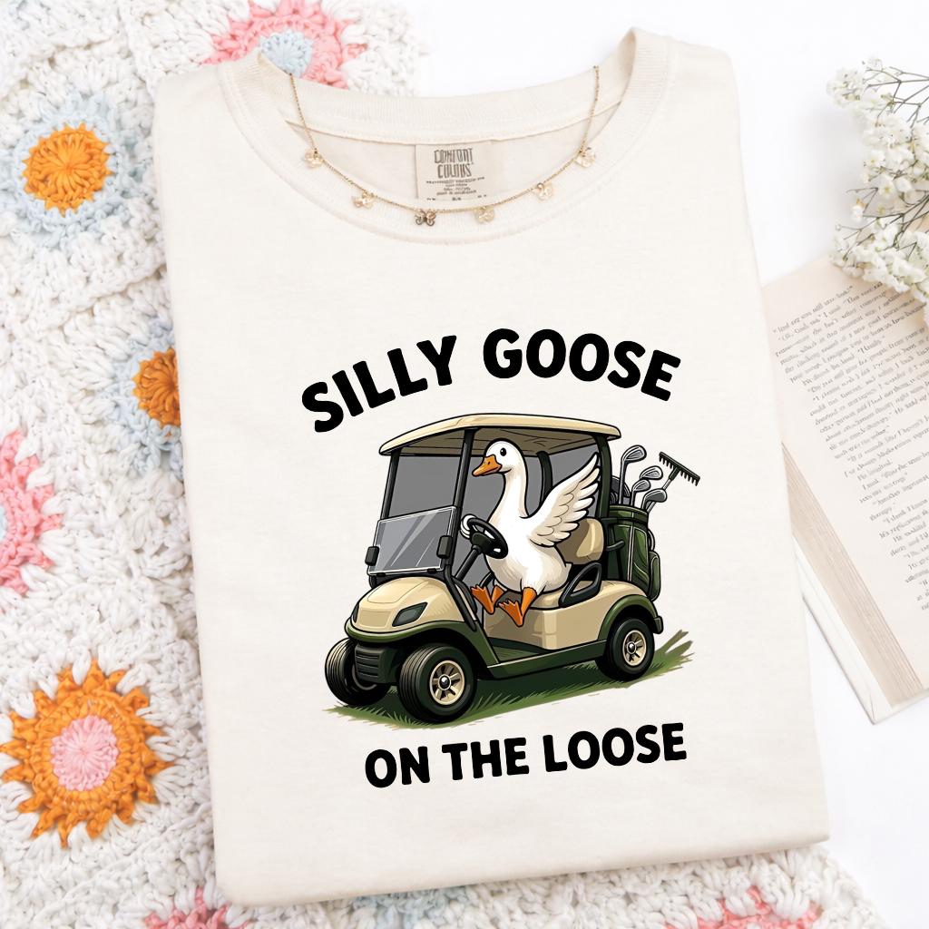 Silly Goose Racing Silly Goose Golf PNG, Funny Goose Golfer PNG, Golf Cart Duck PNG, Golf ...