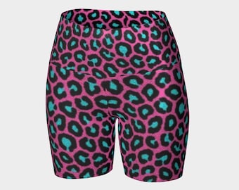 Pink Blue Glitter Animal Print Shorts