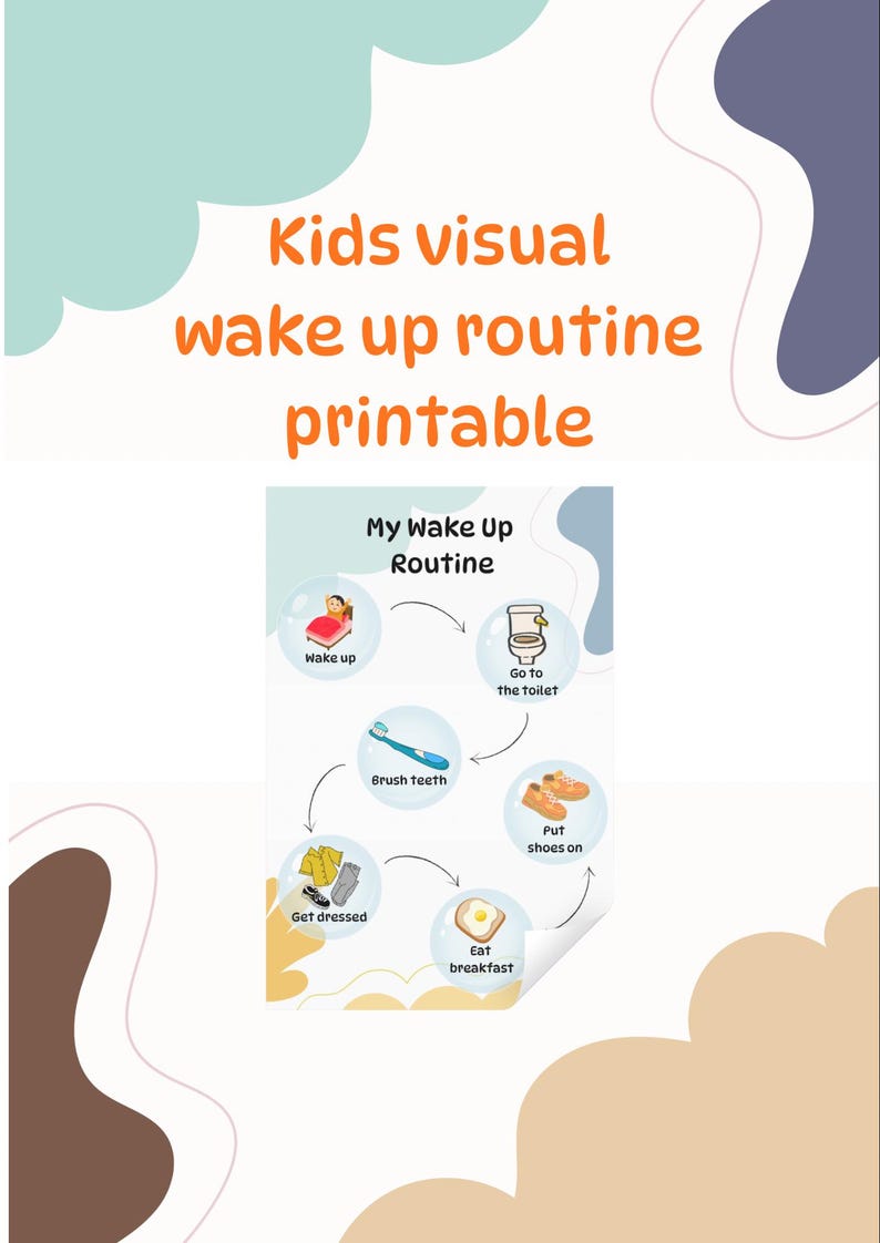 Visual Routine Flow Strip Editable Kids Morning Routine Chart Printable | Visual Schedule for Children ...